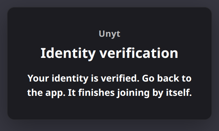 Your identity is verified.