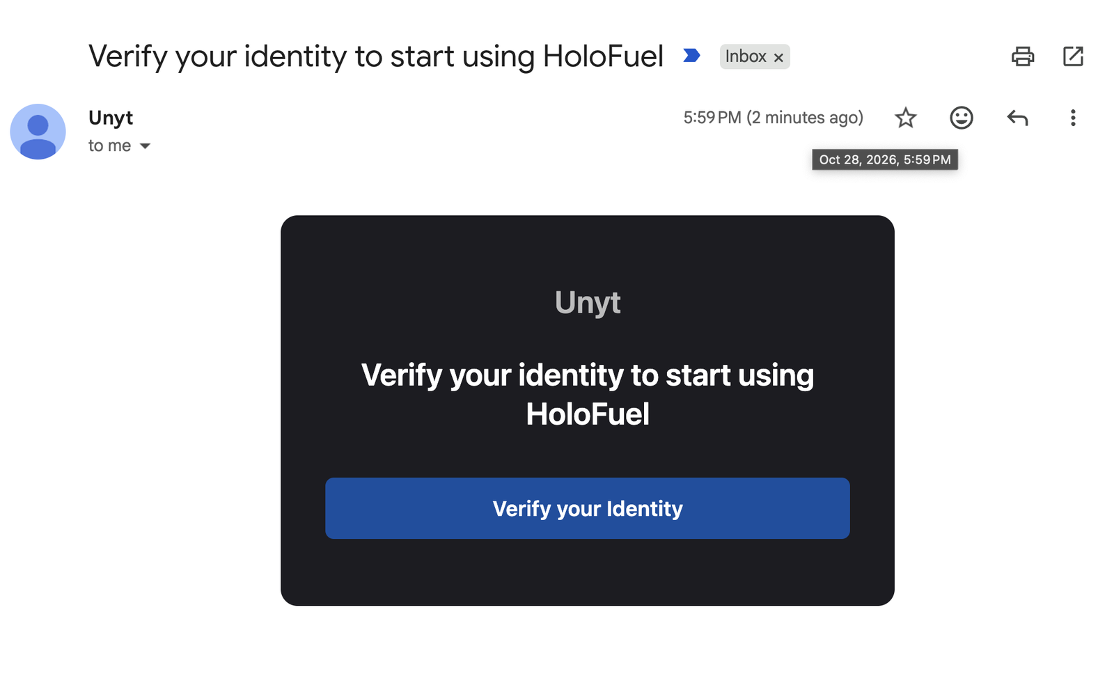 The verification email.